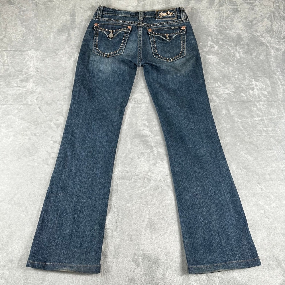 Miss Me Bootcut Jeans Womens 29 Blue Low-Rise Western Y2K Cowgirl Boho McBling - Picture 2 of 11